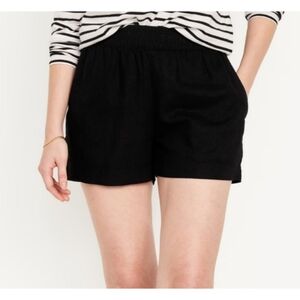 Old Navy High Rise Linen Blend Shorts Black Size XS